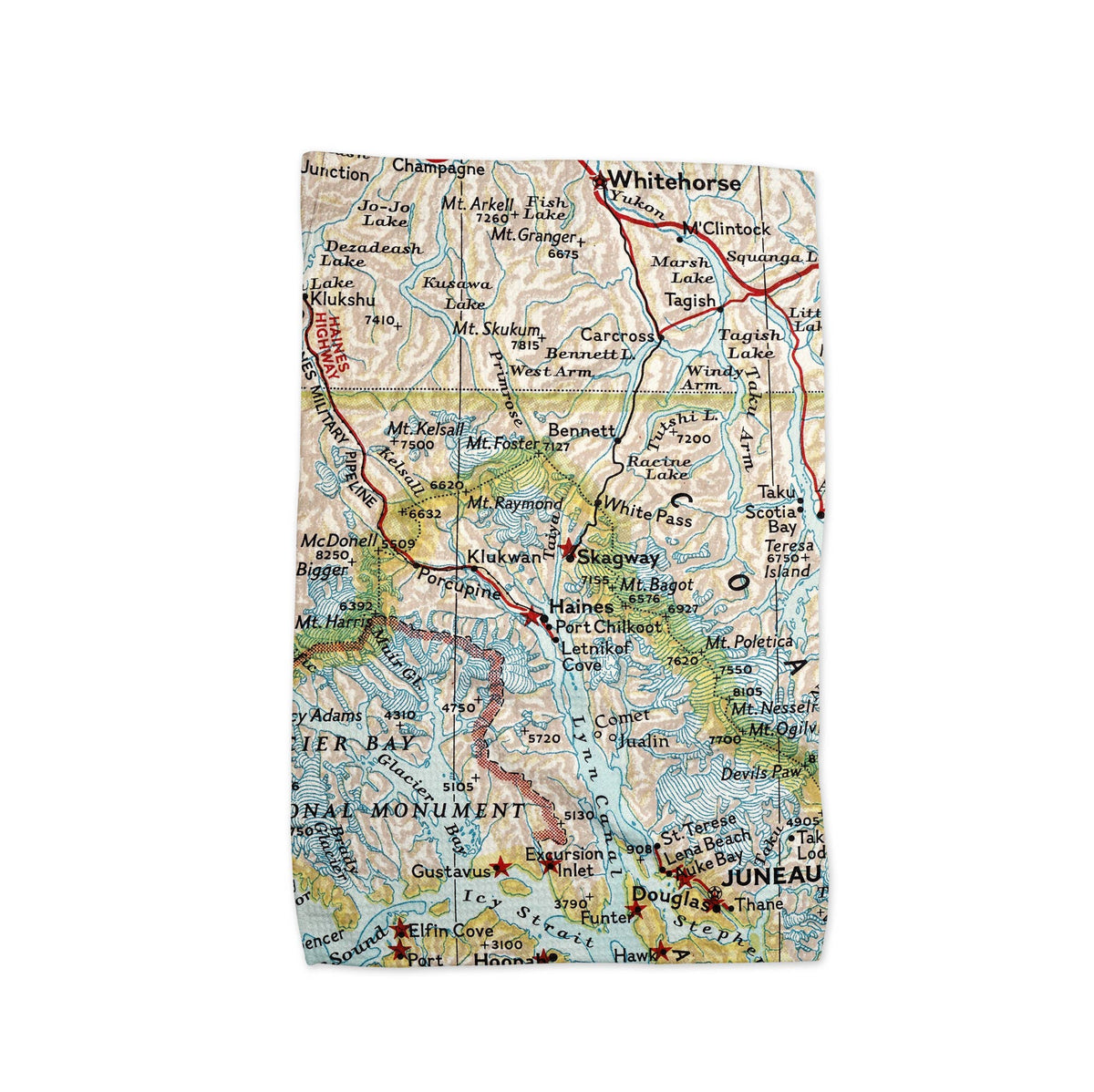 Skagway Alaska map tea towel