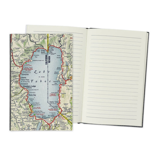Lake Tahoe California Nevada Vintage Map Travel Journal