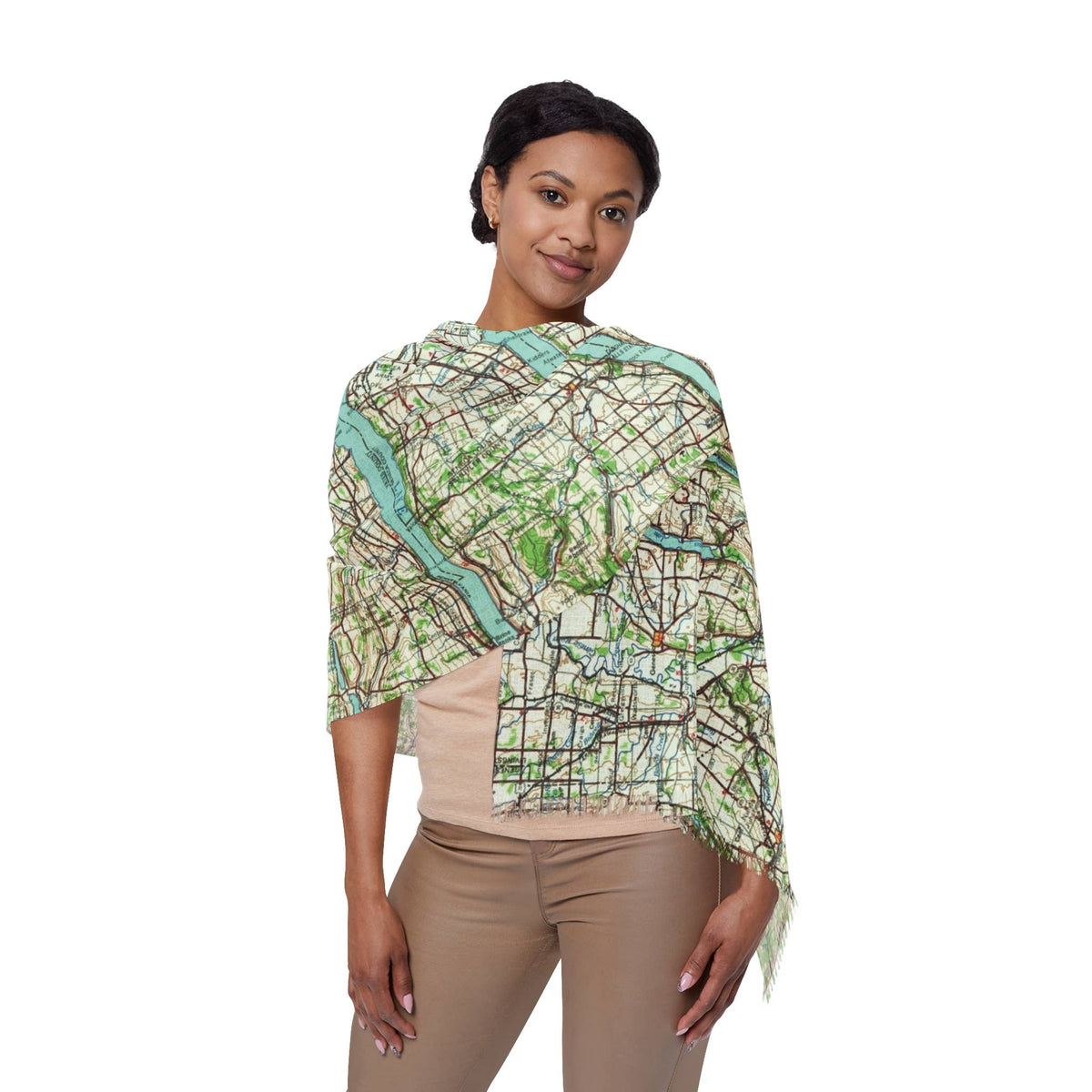 Finger Lakes New York Map Travel Scarf