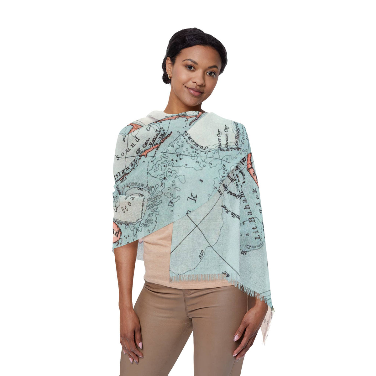 Bahamas Map Travel Scarf
