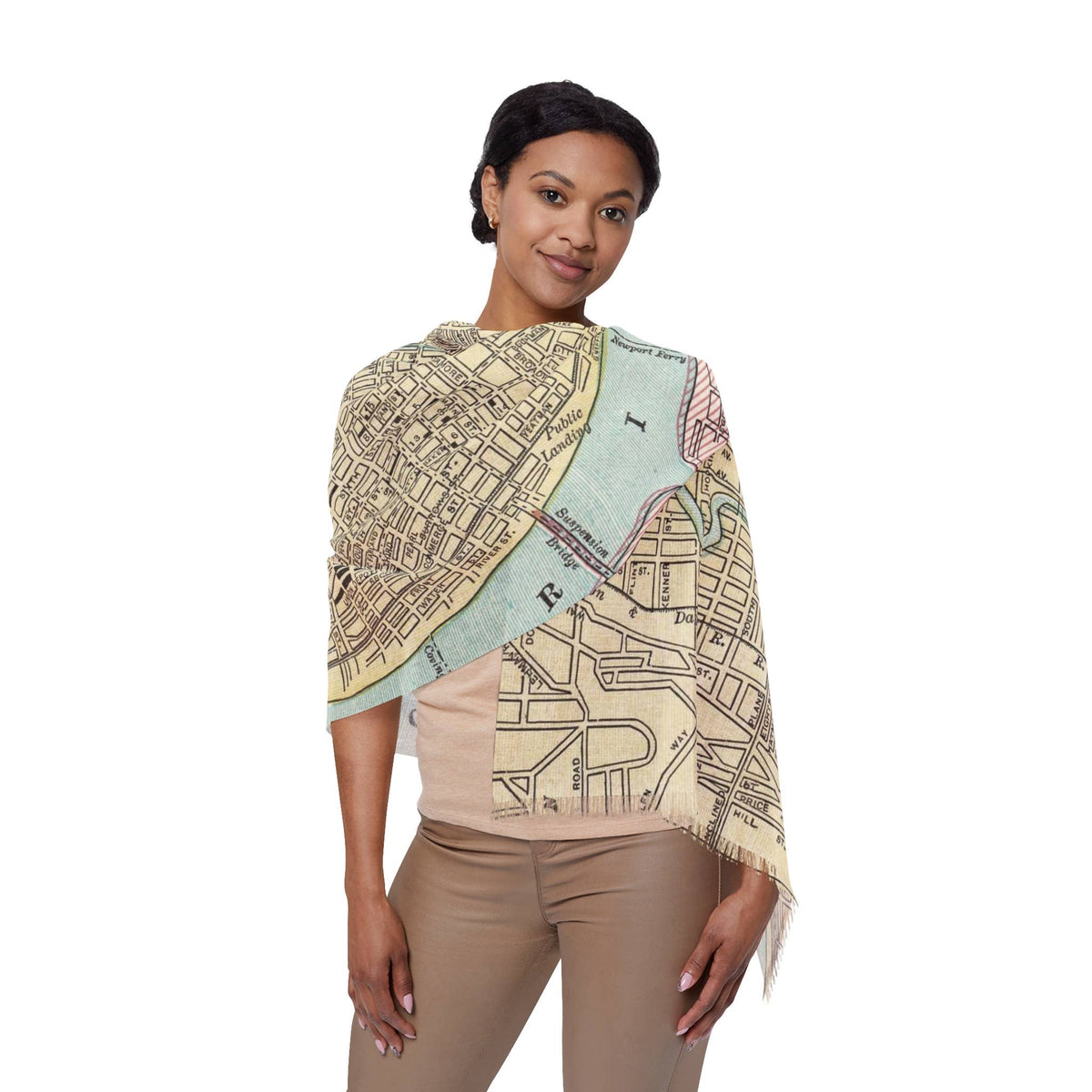 Cincinnati Ohio Map Travel Scarf view 3