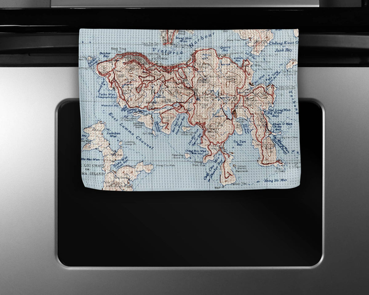 Hong Kong map tea towel