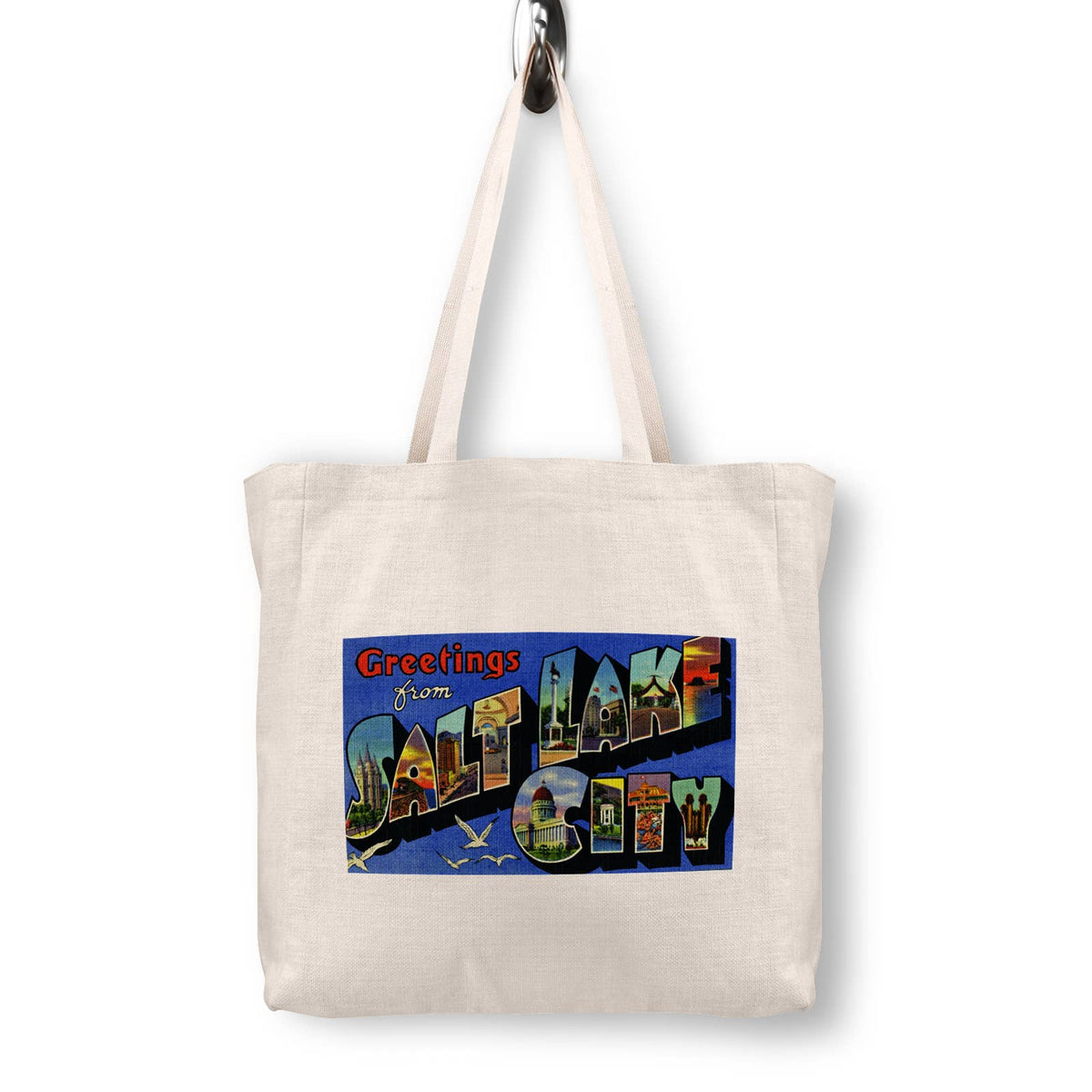 Salt Lake City Utah Vintage Postcard Canvas Tote Bag