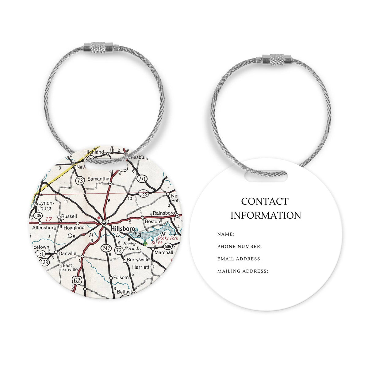 Hillsboro Ohio Map Luggage Tag