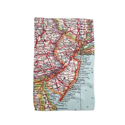 New Jersey map tea towel