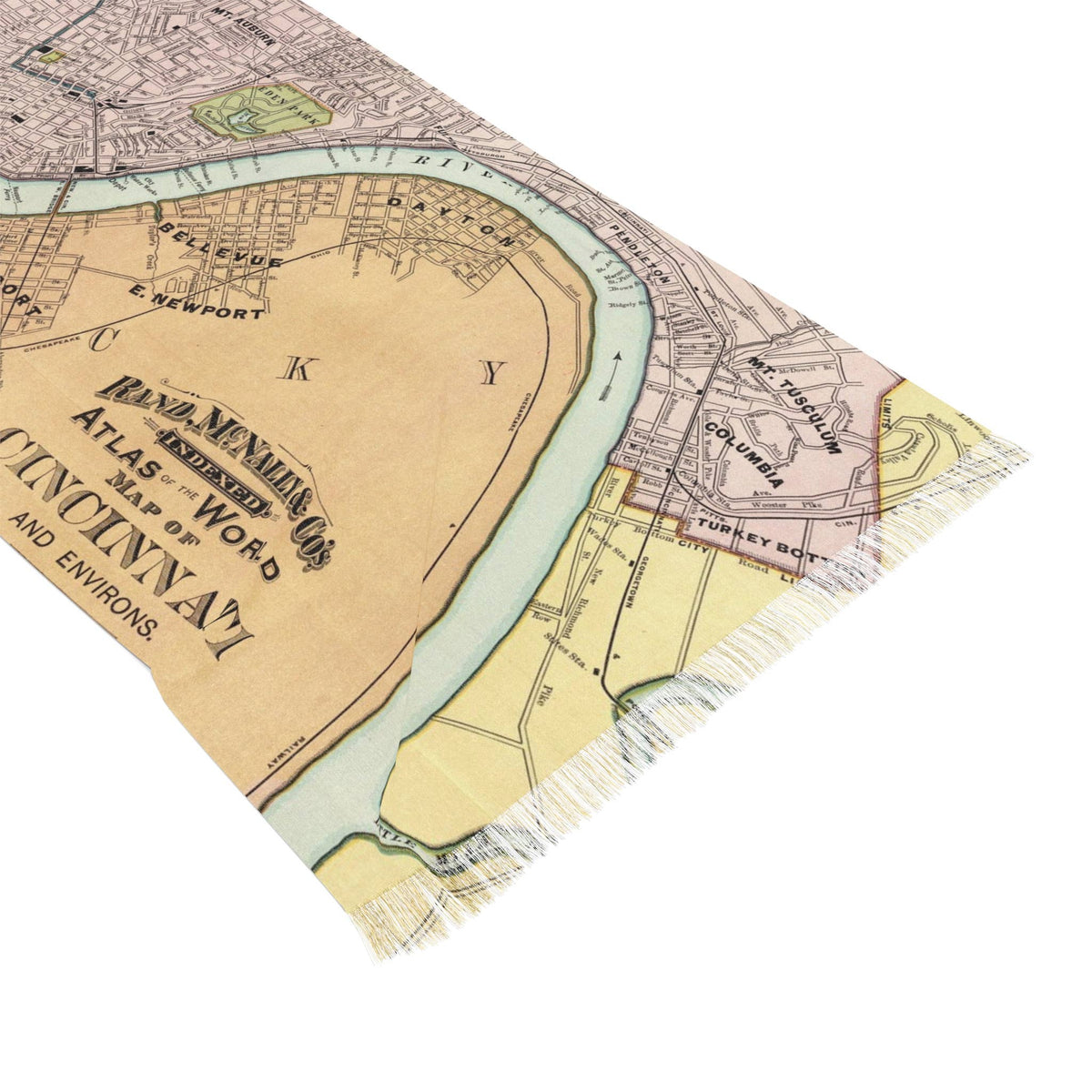 Cincinnati Ohio Map Travel Scarf view 3