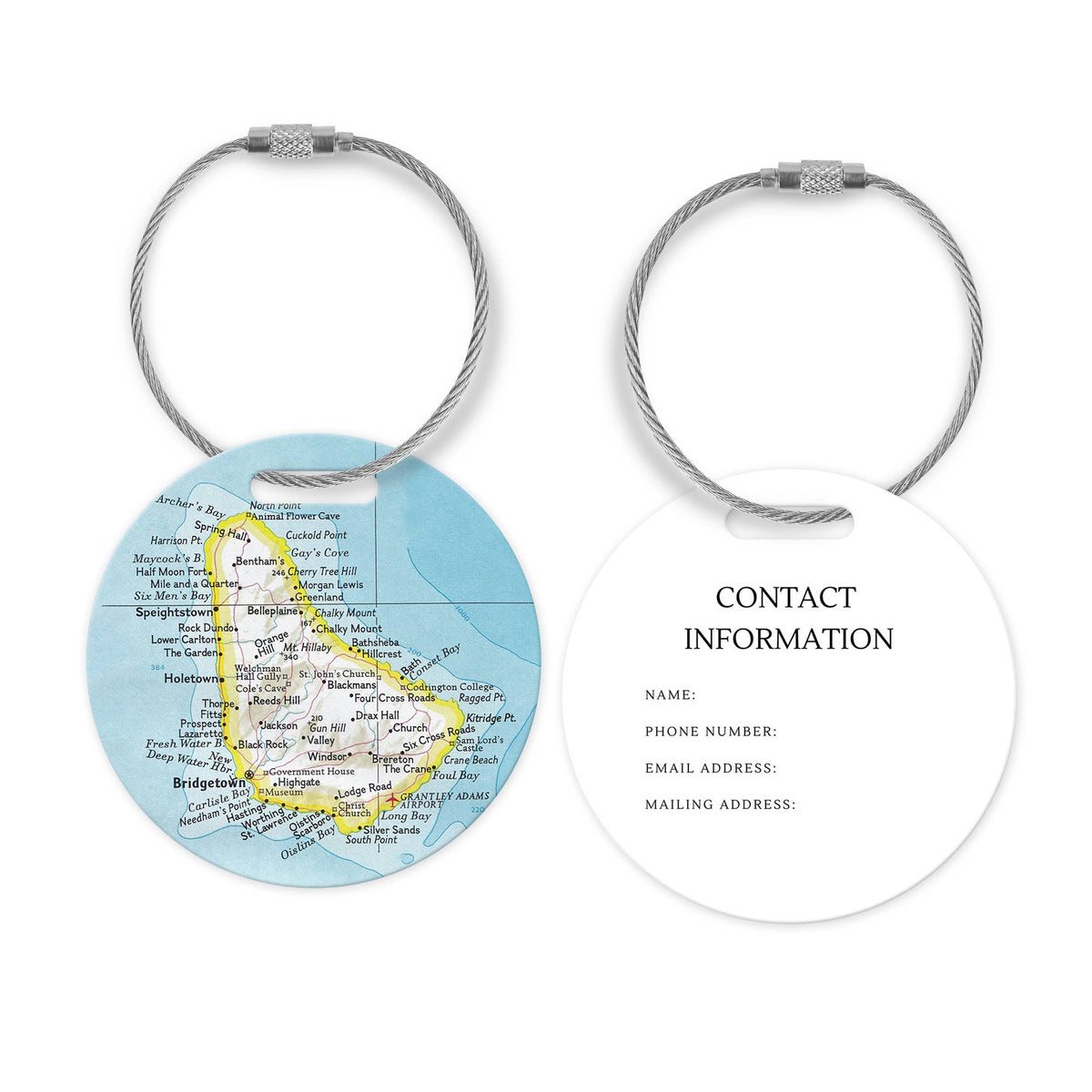 Barbados Map Luggage Tag and Handle Wrap view 3