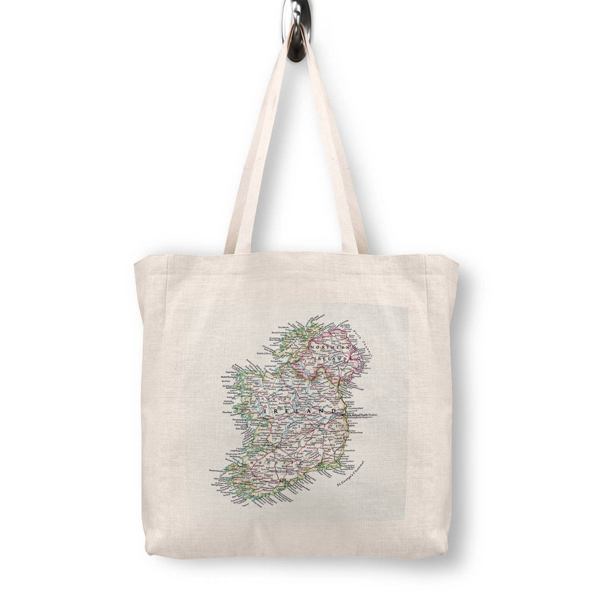 Ireland Vintage Map Canvas Tote Bag