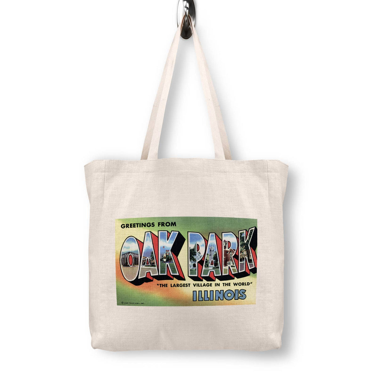 Oak Park Illinois Vintage Postcard Canvas Tote Bag