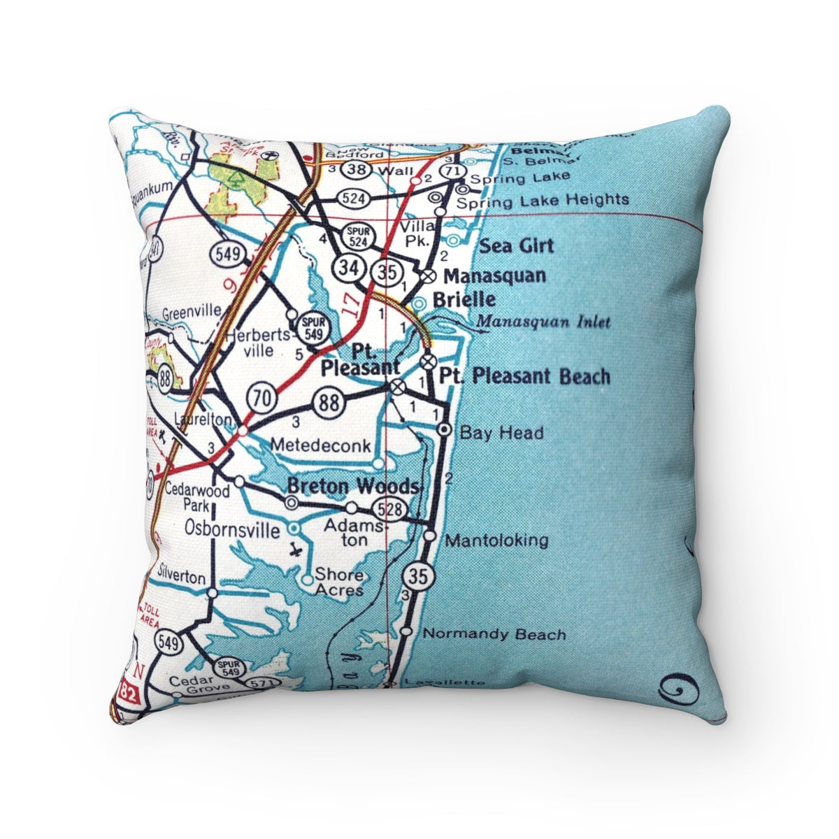 Bay Head New Jersey vintage map pillow