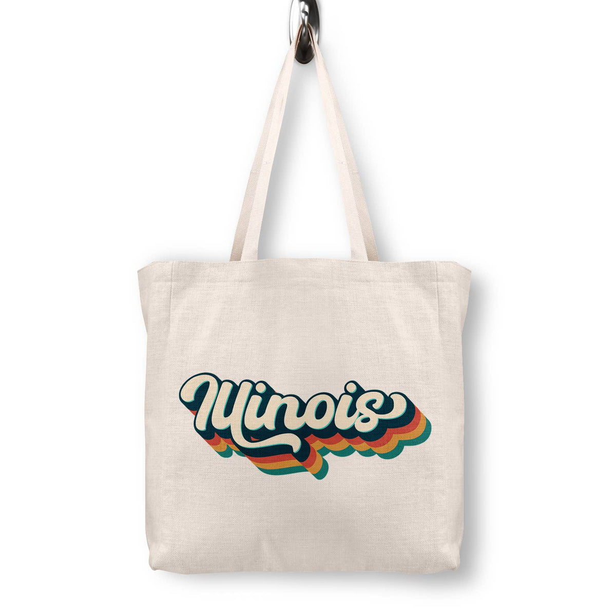 Retro Illinois Canvas Tote Bag