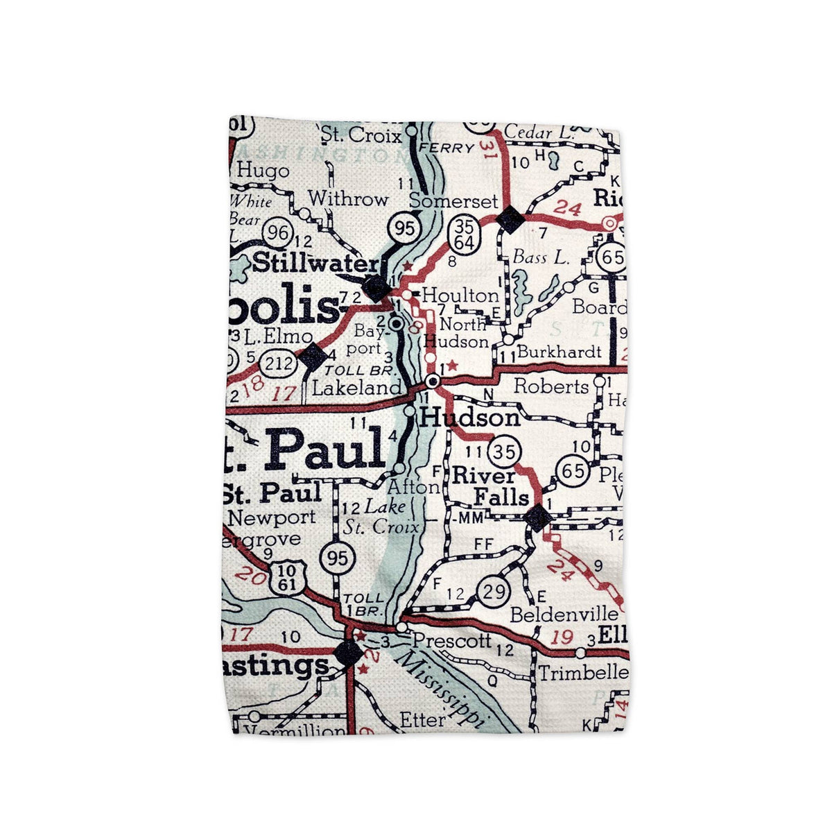 Hudson Wisconsin map tea towel