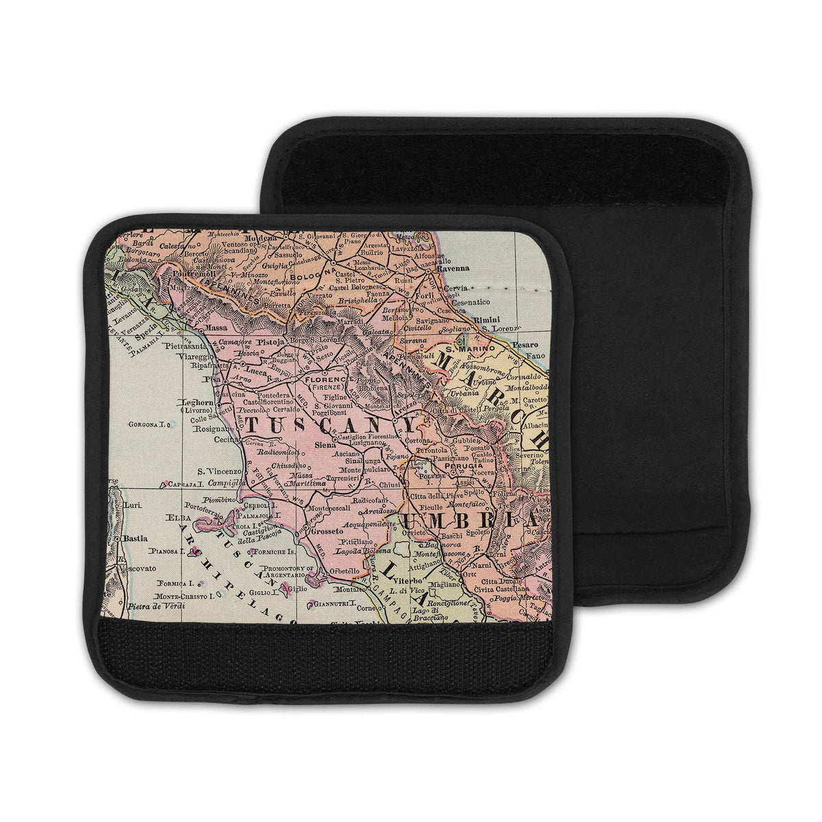 Tuscany Italy Map Luggage Tag and Handle Wrap view 3
