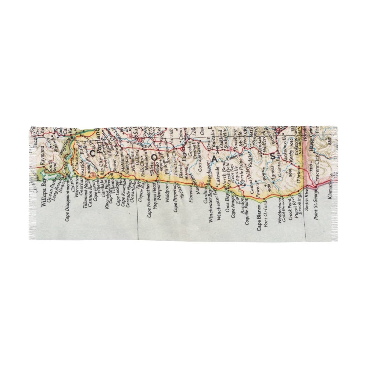 Oregon Coast Map Travel Scarf view 4
