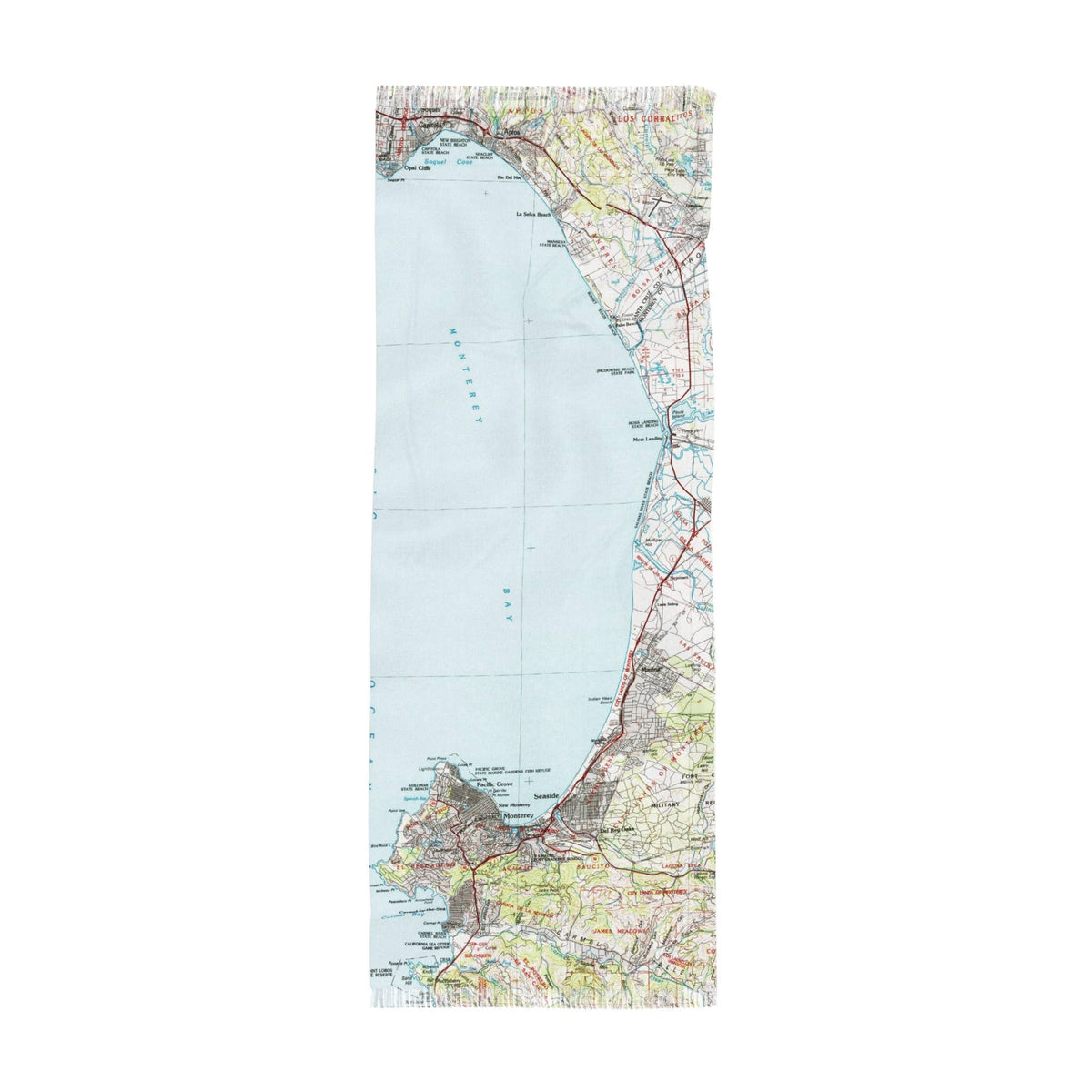 Monterey Bay California Map Travel Scarf view 4