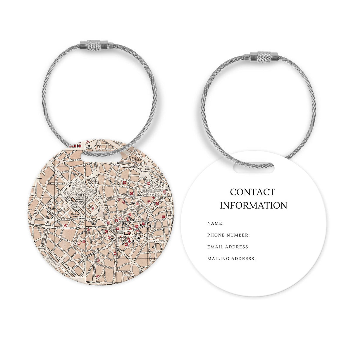 Milan Italy Map Luggage Tag