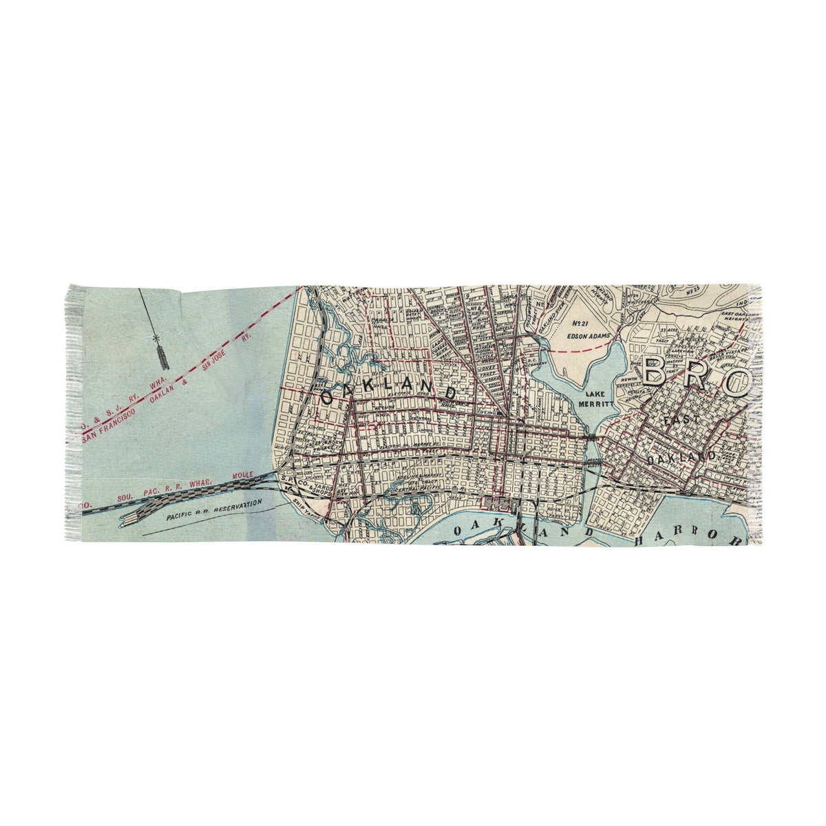 Oakland California Map Travel Scarf view 2