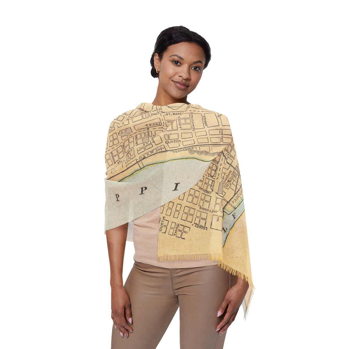 Memphis Tennessee Map Travel Scarf view 2