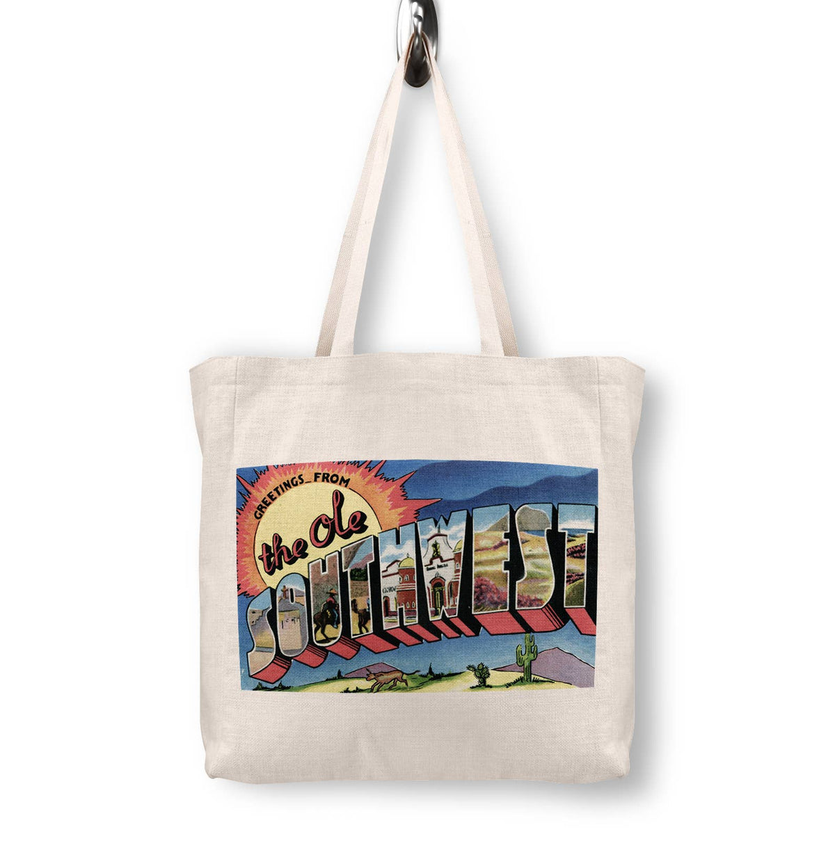 Southwest Vintage Postcard Canvas Tote Bag