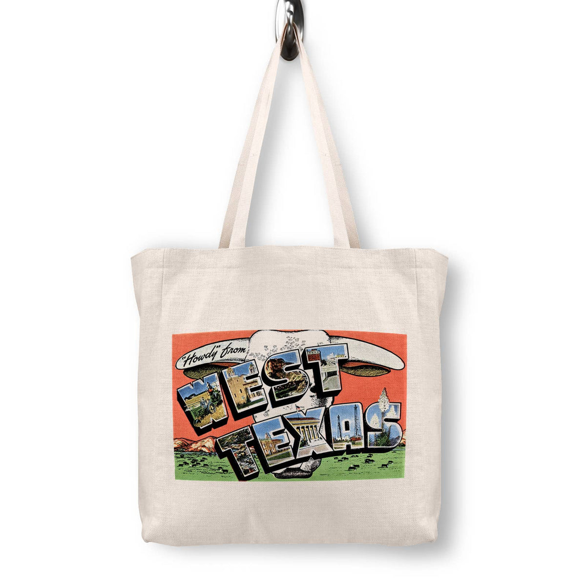 West Texas Vintage Postcard Canvas Tote Bag