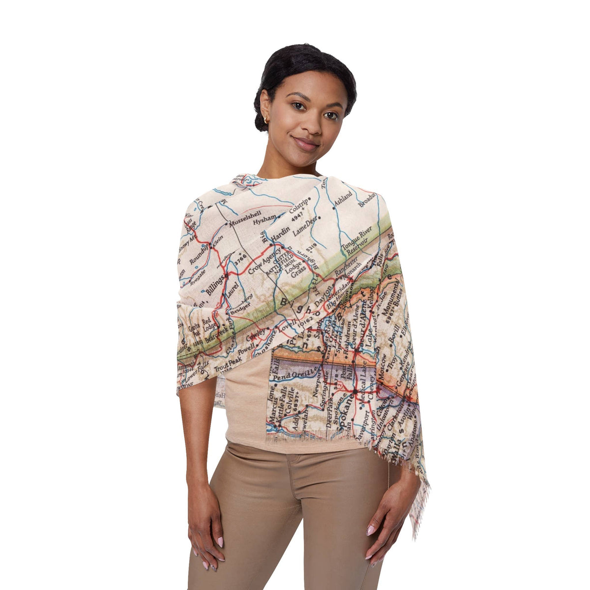 Montana Map Travel Scarf view 2