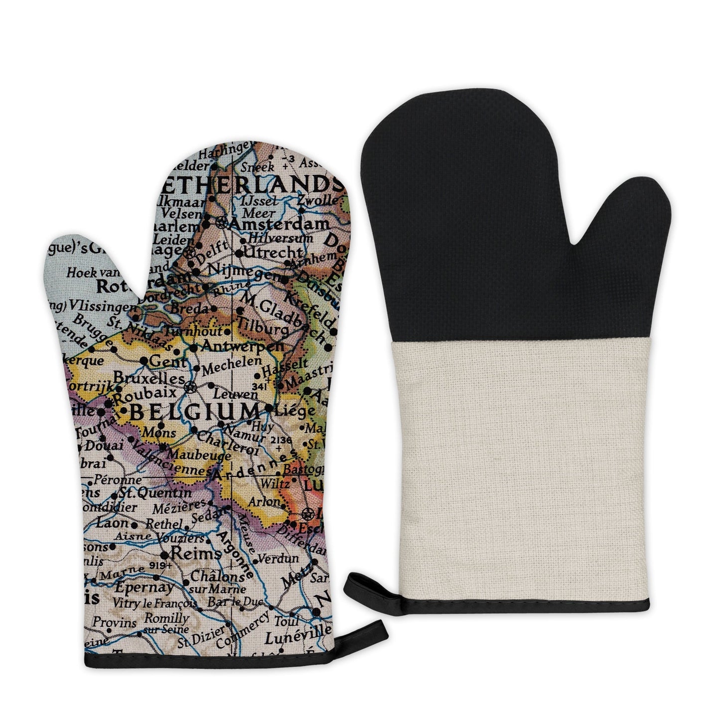 Belgium Map Oven Mitt | Vintage-Inspired Kitchen Gift