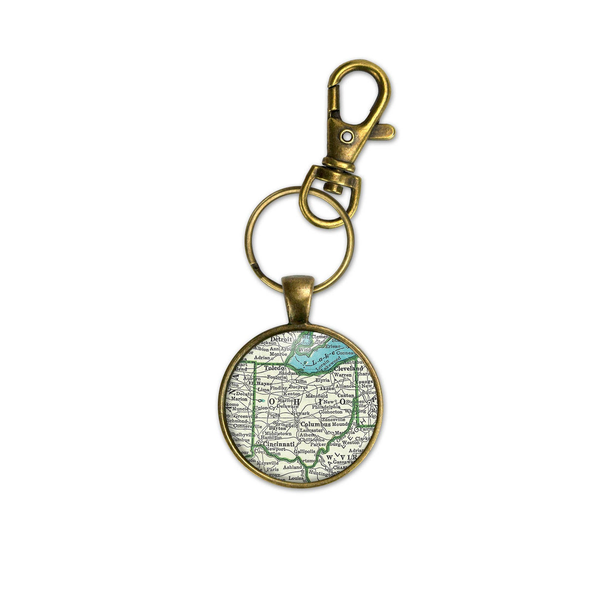 Ohio vintage map keychain