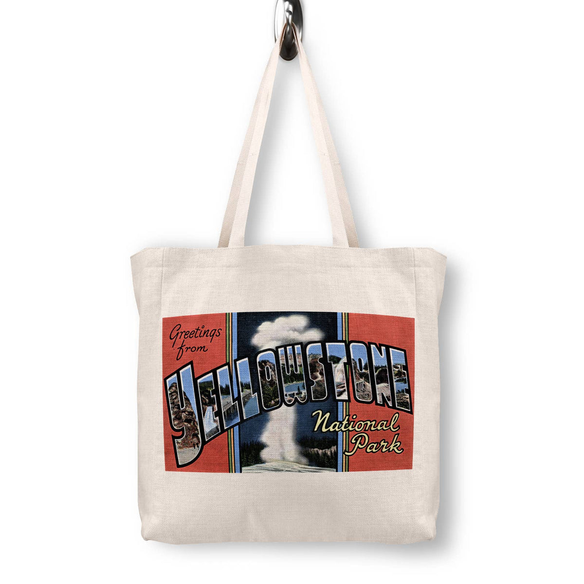 Yellowstone National Park Vintage Postcard Canvas Tote Bag