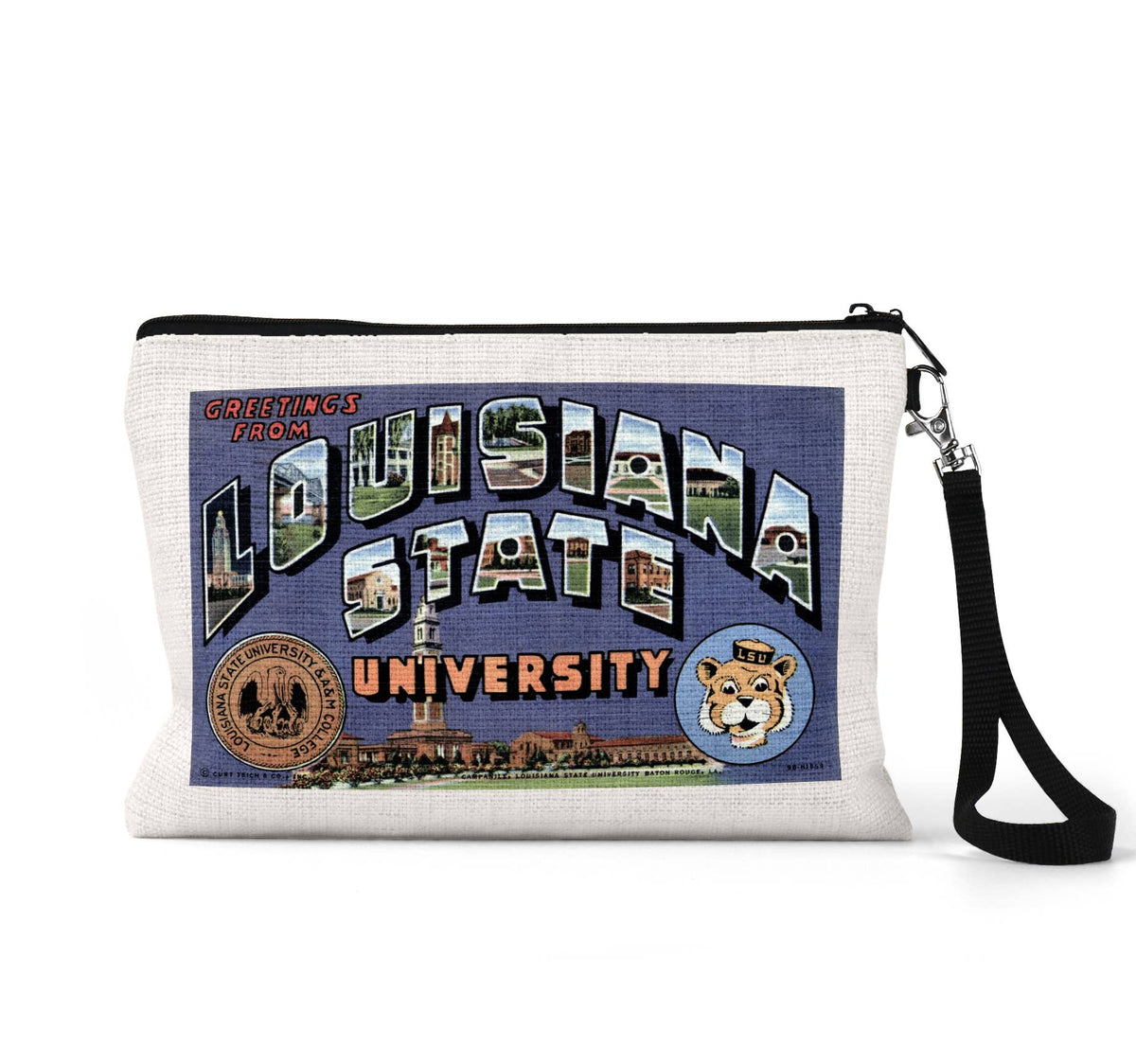 Louisiana State University LSU wristlet travel pouch