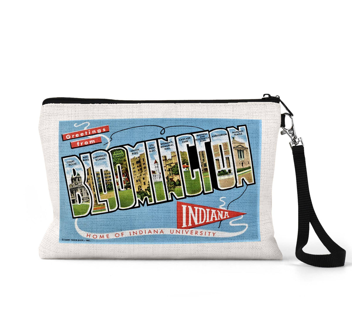Bloomington Indiana University wristlet travel pouch