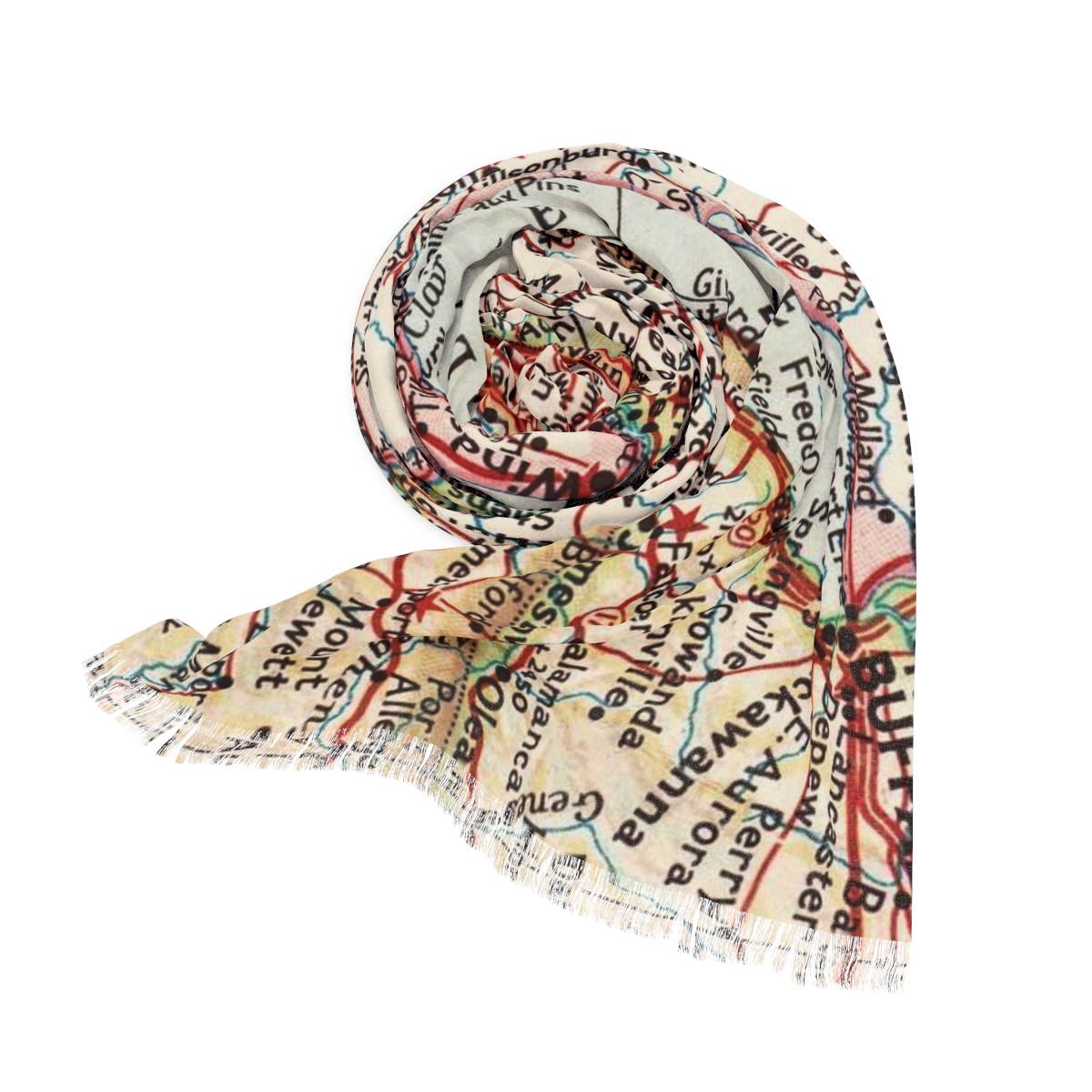 Lake Erie Map Travel Scarf