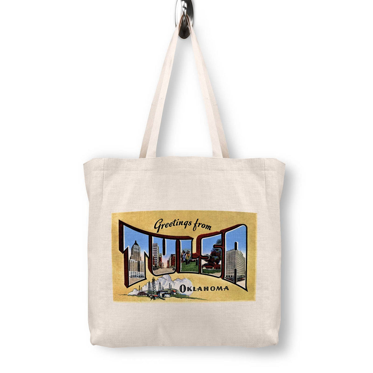 Tulsa Oklahoma Vintage Postcard Canvas Tote Bag