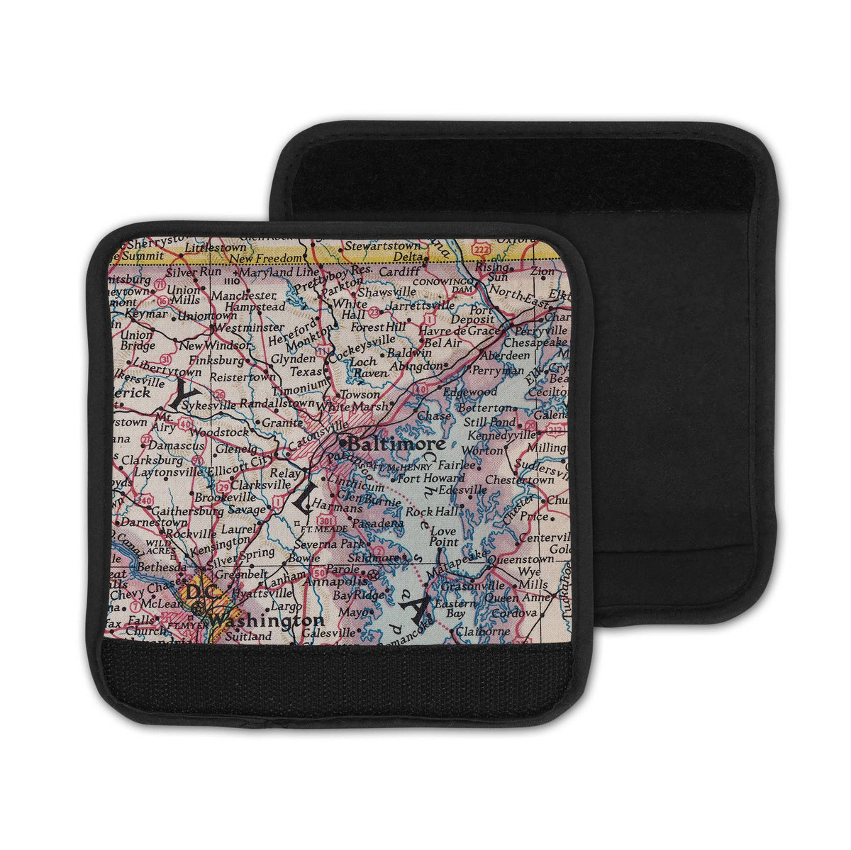 Baltimore Maryland Map Suitcase Spotter Luggage Handle Wrap view 2