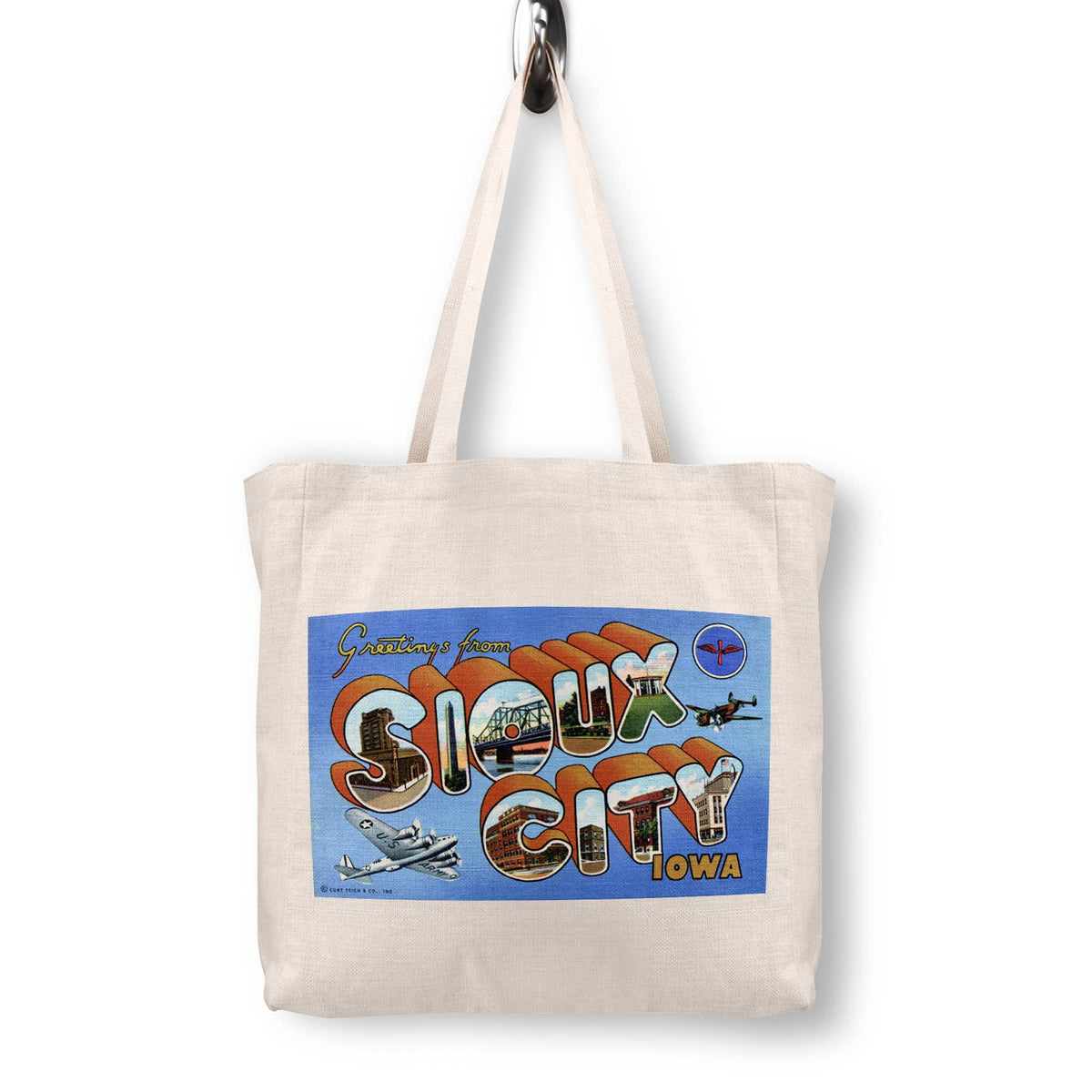 Sioux City Iowa Vintage Postcard Canvas Tote Bag
