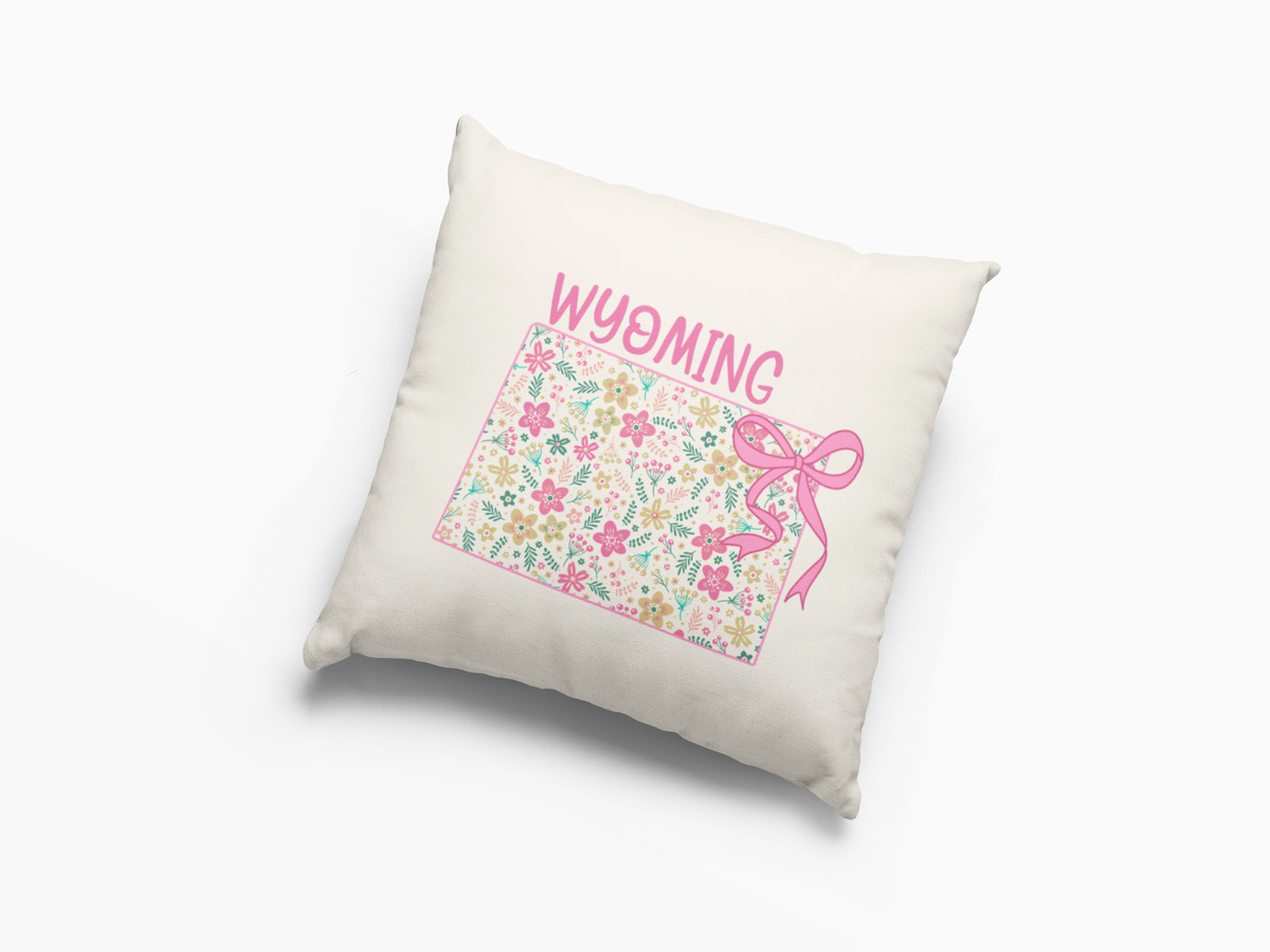Wyoming coquette floral bow throw pillow