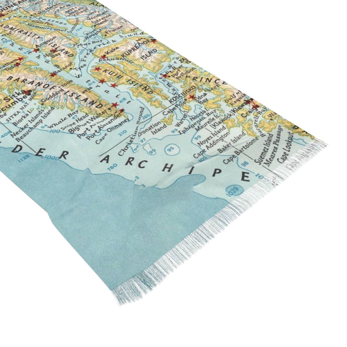 Alaska Cruise Inside Passage Map Travel Scarf view 4