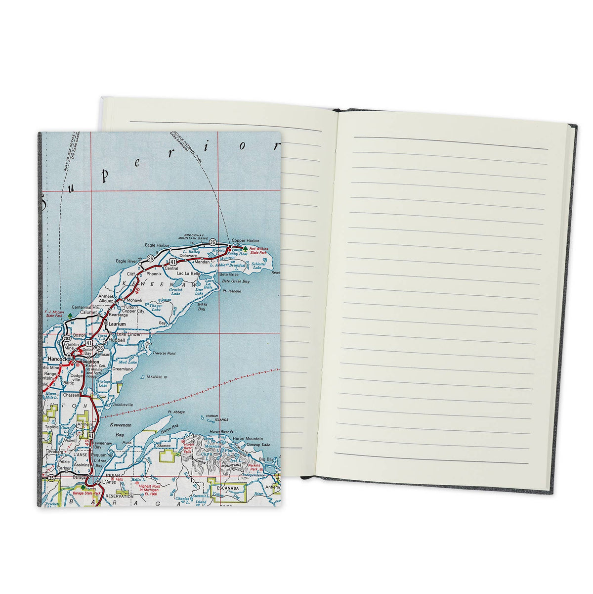 Keweenaw Peninsula Michigan Vintage Map Travel Journal
