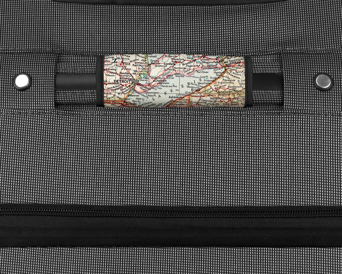 Lake Erie Map Suitcase Spotter Luggage Handle Wrap