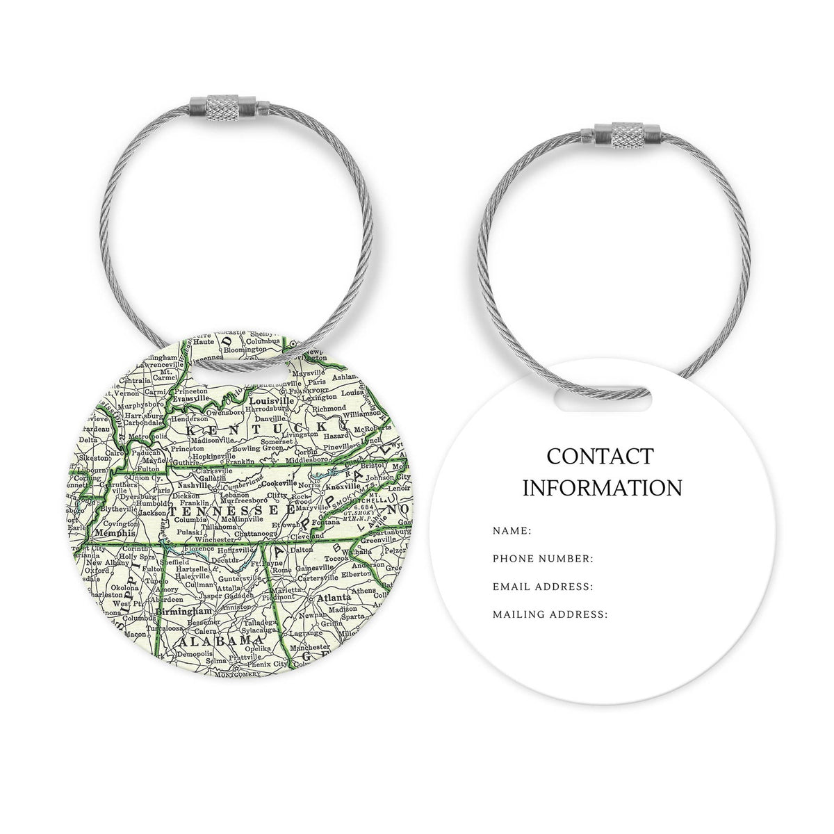 Tennessee Map Luggage Tag