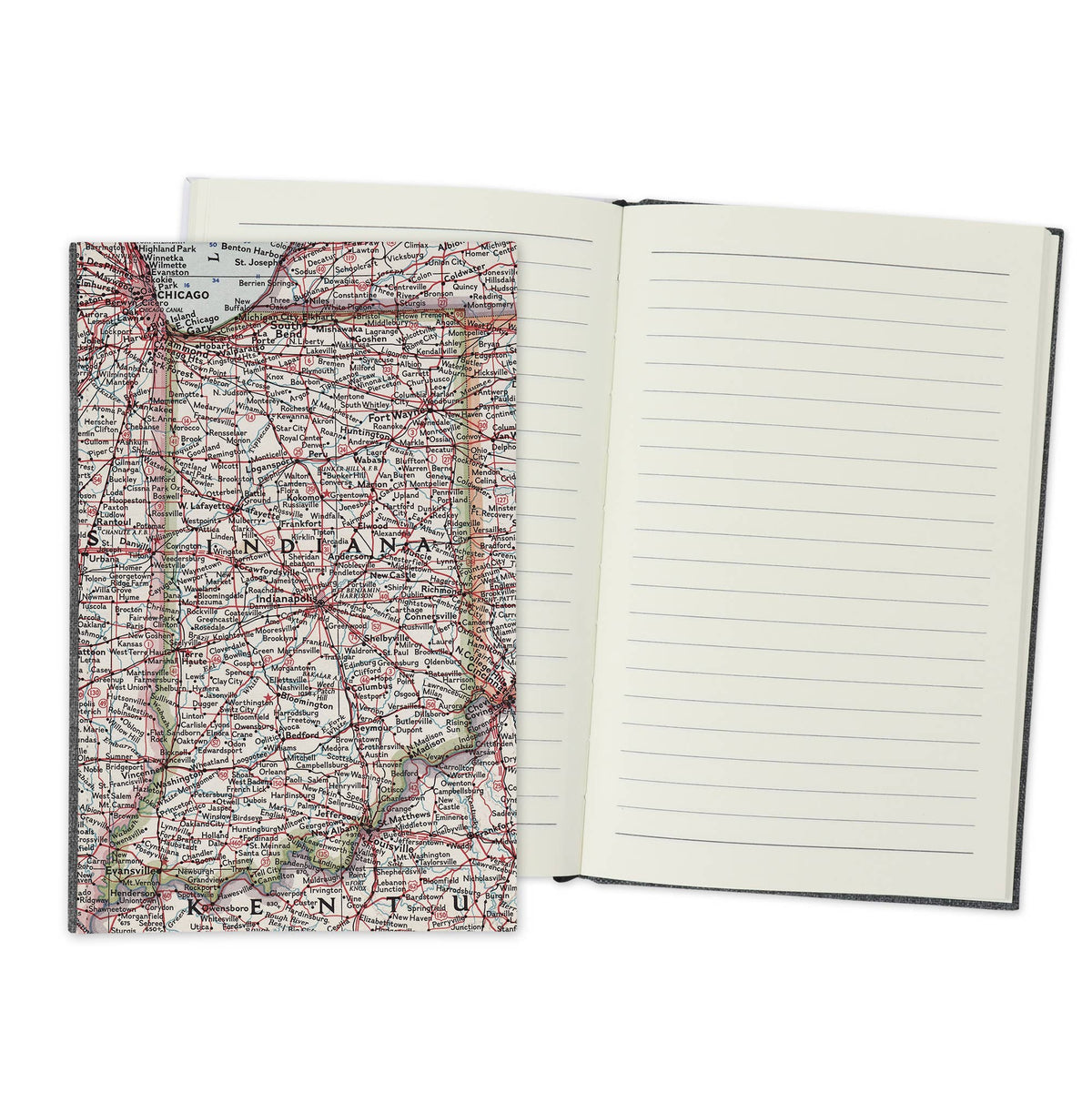 Indiana Vintage Map Guest Book Journal