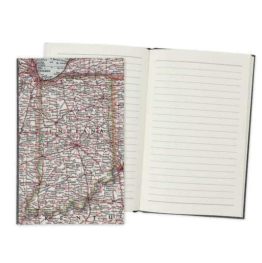 Indiana Vintage Map Guest Book Journal