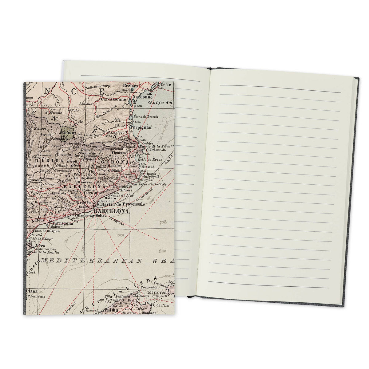 Barcelona Spain Vintage Map Guest Book Journal