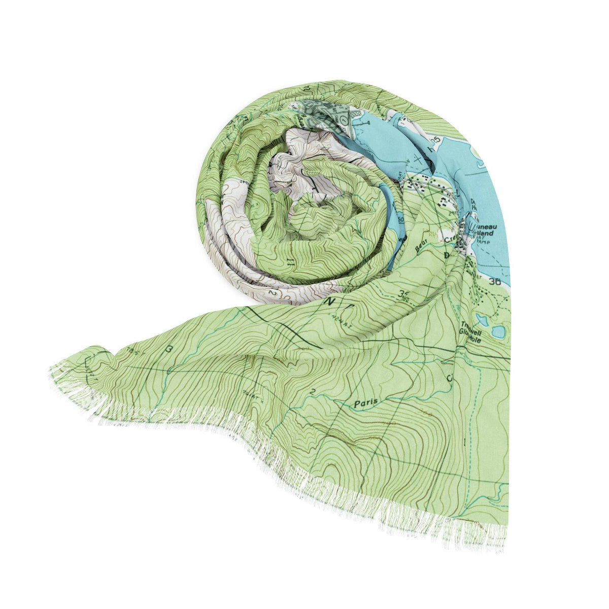 Juneau Alaska Map Travel Scarf view 2