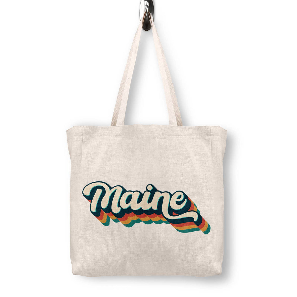 Retro Maine Canvas Tote Bag