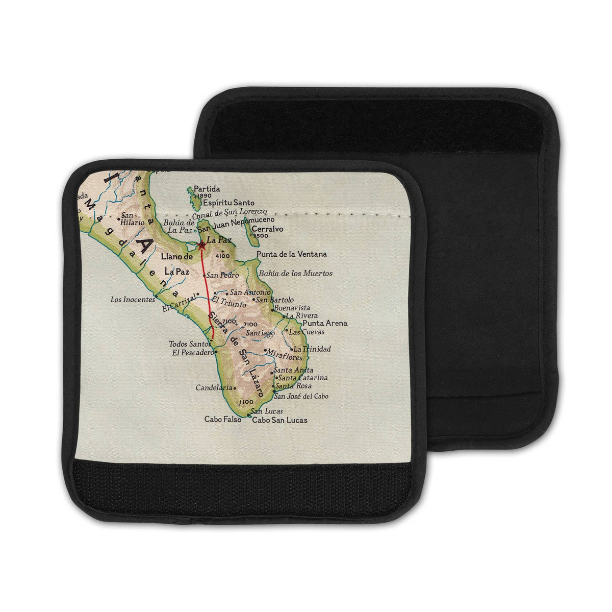 Cabo San Lucas Mexico Map Luggage Tag and Handle Wrap view 3