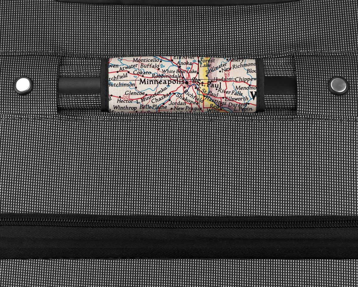 Minneapolis Minnesota Map Luggage Tag and Handle Wrap view 3