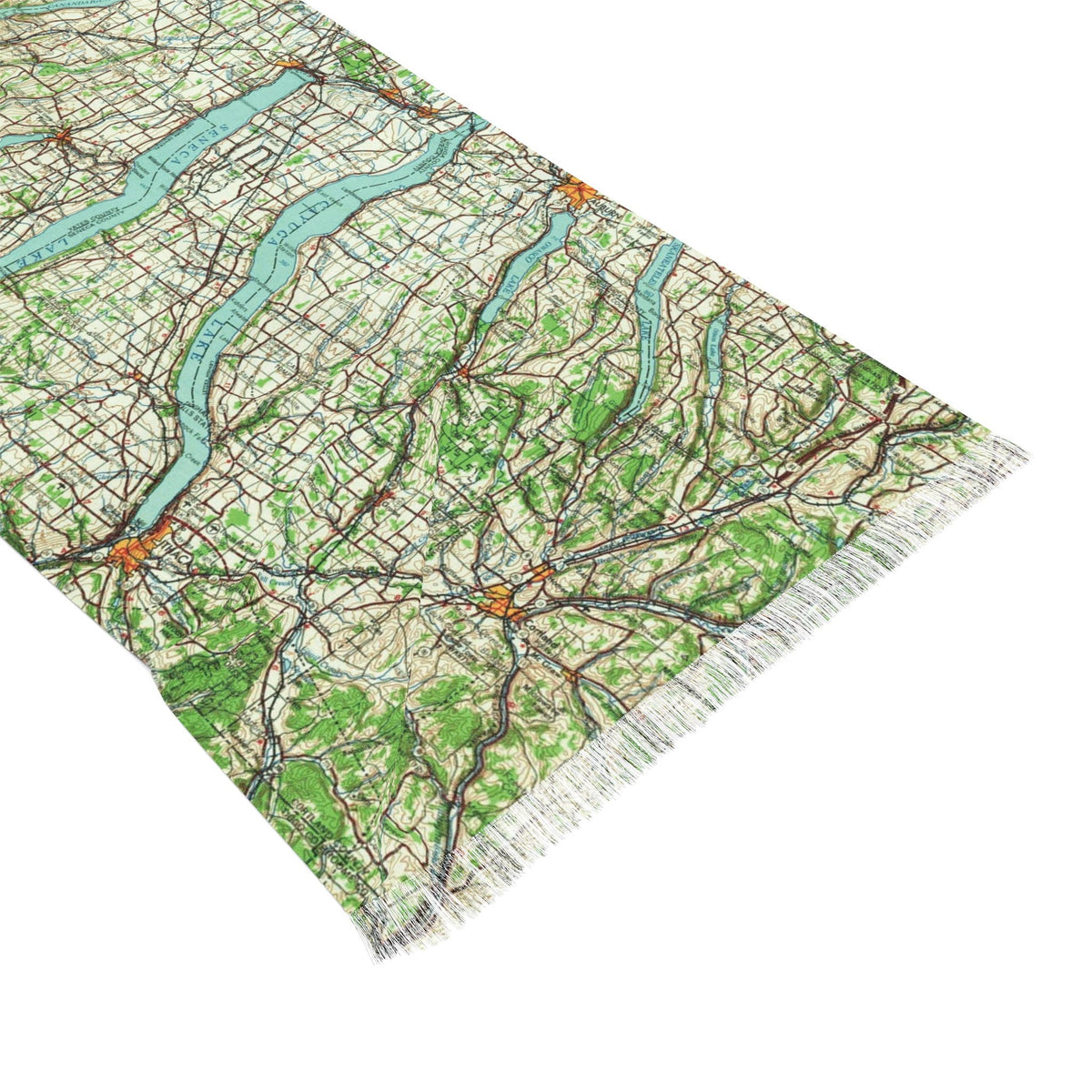 Finger Lakes New York Map Travel Scarf view 2