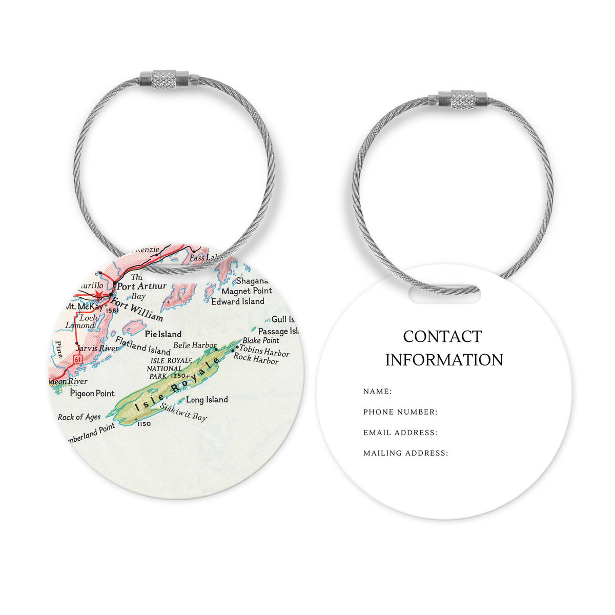 Isle Royale National Park Map Luggage Tag and Handle Wrap view 2