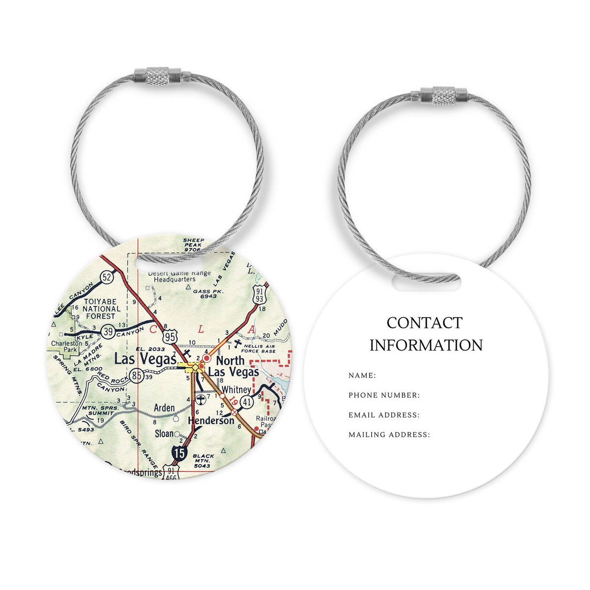 Las Vegas Nevada Map Luggage Tag