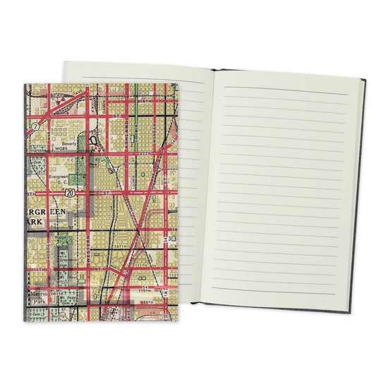 Beverly Chicago Illinois Vintage Map Travel Journal